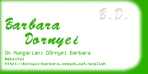 barbara dornyei business card